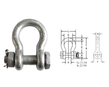 Shackle-G2130 belenggu jangkar tipe baut AS